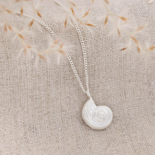 Silver Ammonite Pendant Necklace