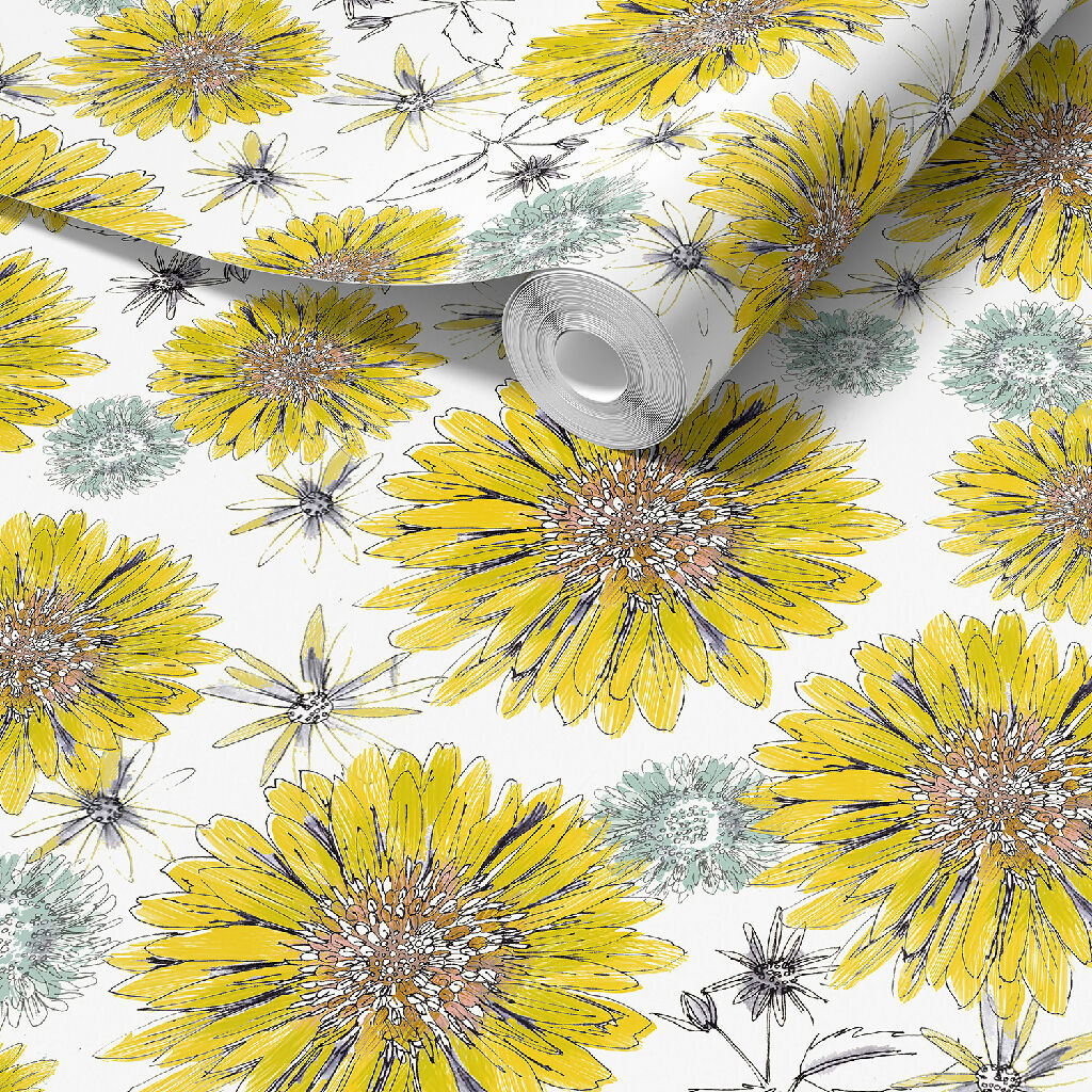 Seed Home Designs Sunflower and Flora Sustainable Wallpaper – Country ...