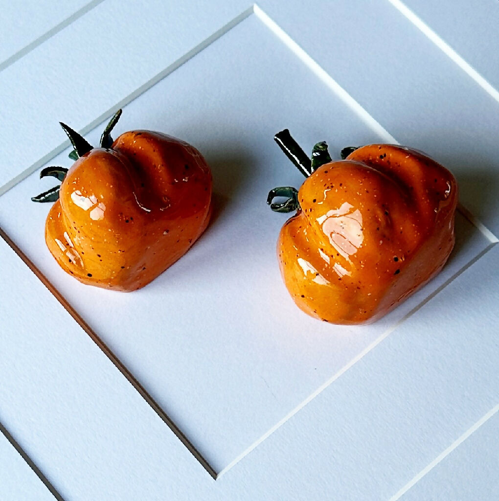 Ceramic Kitchen Wall Art: Orange Tomatoes