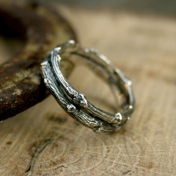 Silver Double Twig Ring