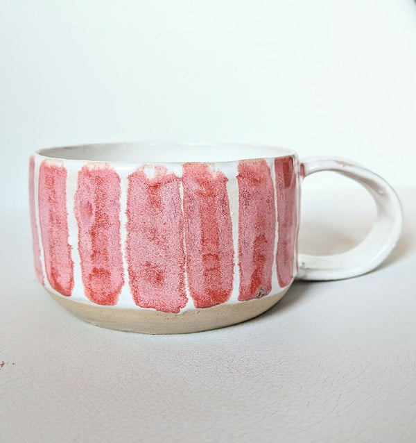 CAPPUCCINO CUP - Moss & Blossom Stripes