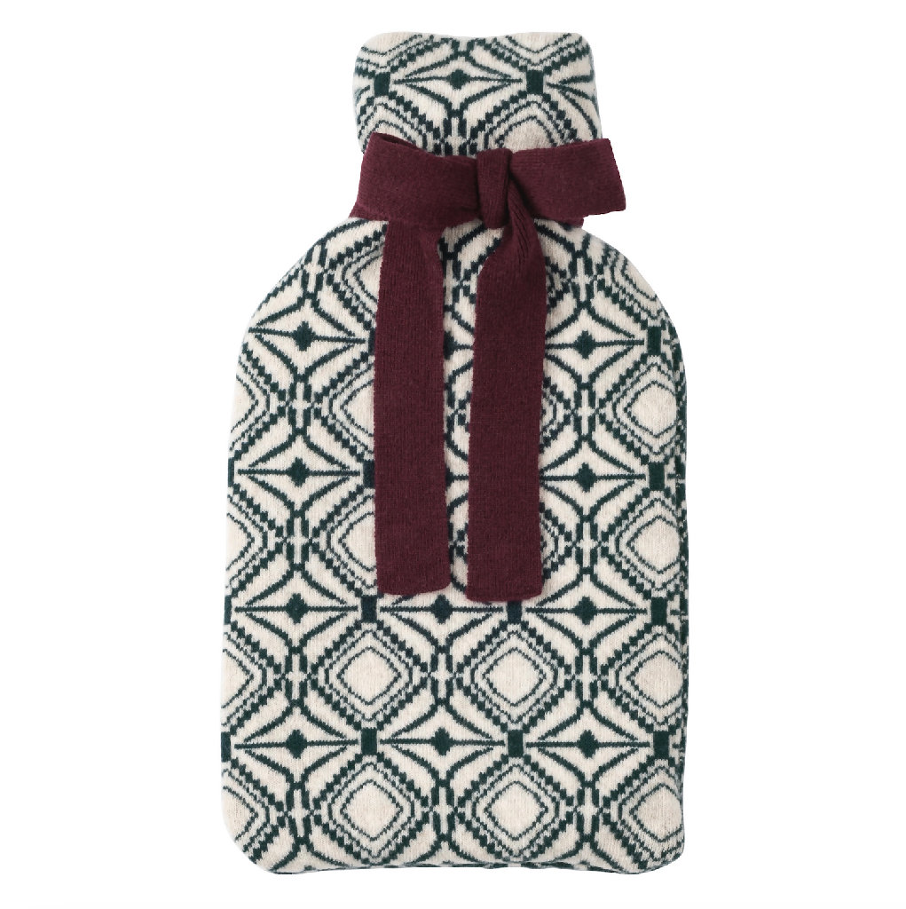 Reversible Merino Hot Water Bottle in Green