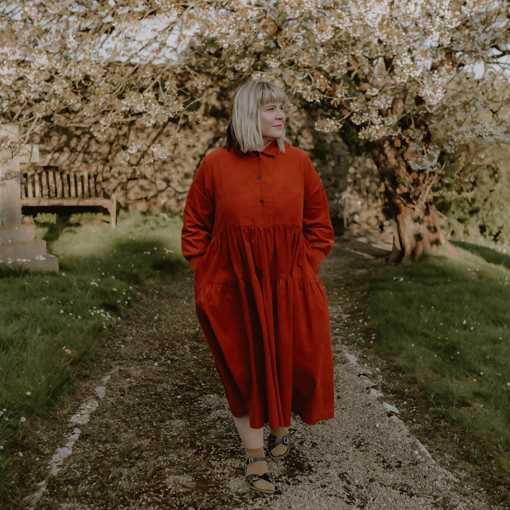 3 Dorothy shirtdress in  saffron corduroy