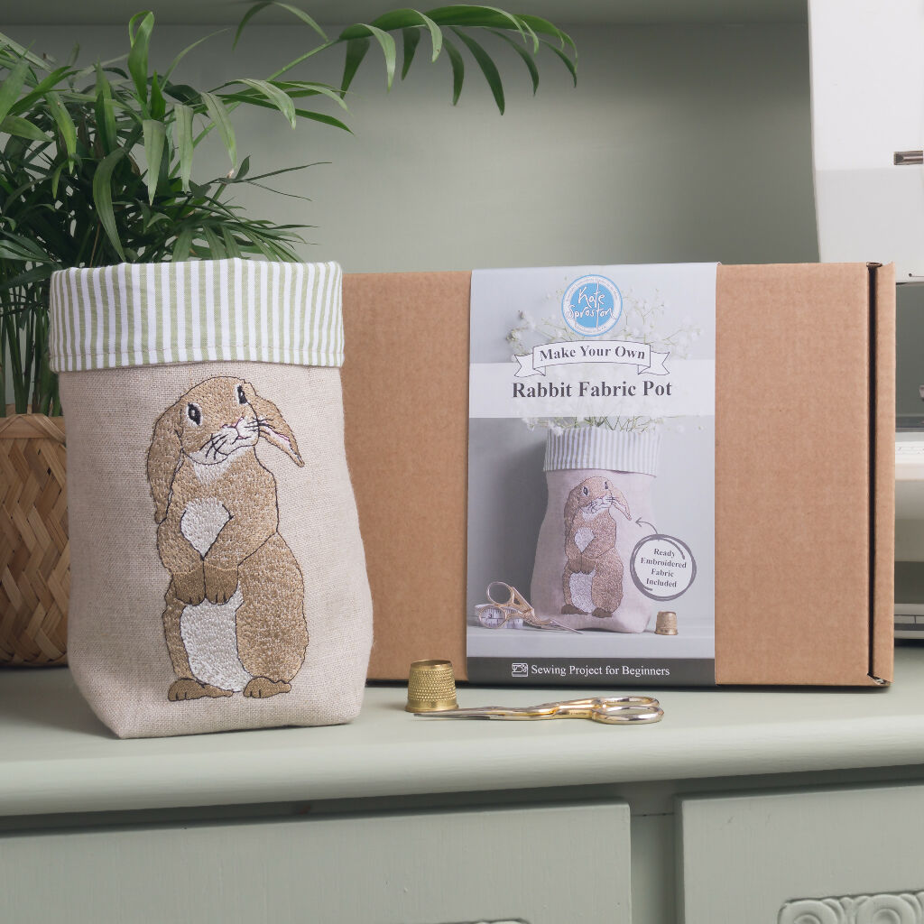 Make Your Own Rabbit Fabric Pot Sewing Kit by Kate Sproston Design ...