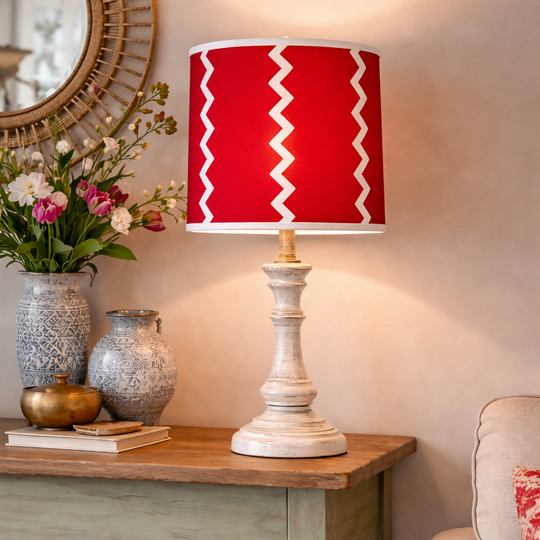 Ziggy | Red & White Lampshade