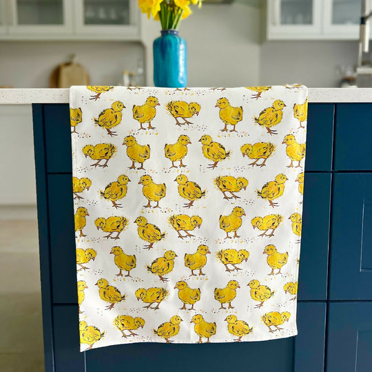 Spring Chicks Organic Cotton Tea Towel