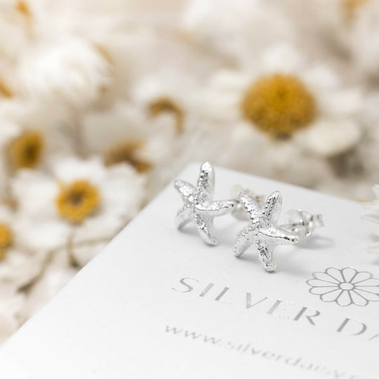 Silver Starfish Stud Earrings