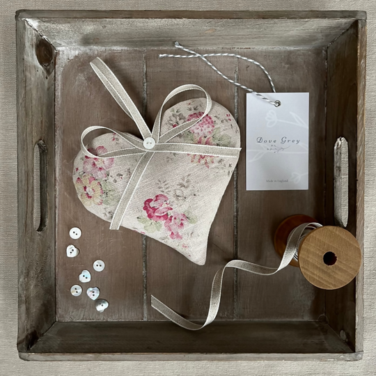 Lavender Heart in Sweetpeas and Roses Linen by Peony and Sage