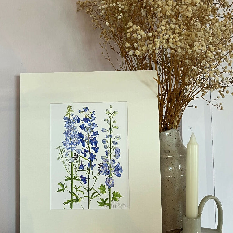 Delphiniums Flower Print