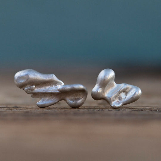 Bespoke Unique Mismatched Recycled Sterling Silver Stud Earrings