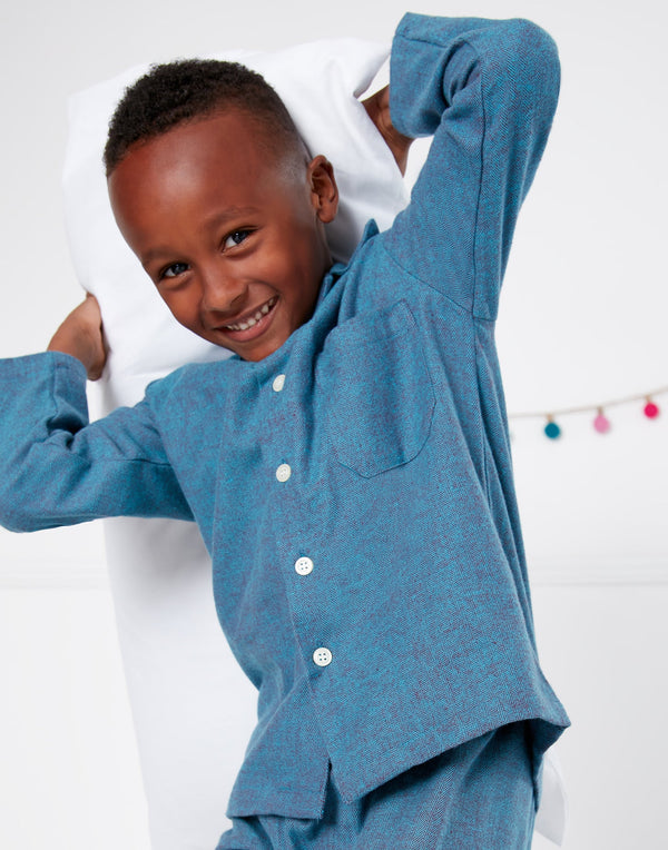 Children's Brushed Cotton Pyjama Set – Stornoway Herringbone