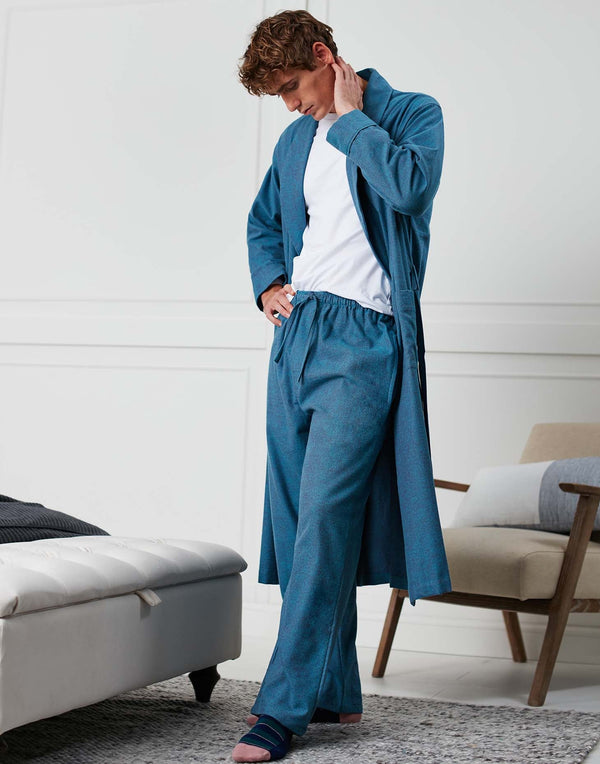 Men's Brushed Cotton Dressing Gown – Stornoway Herringbone