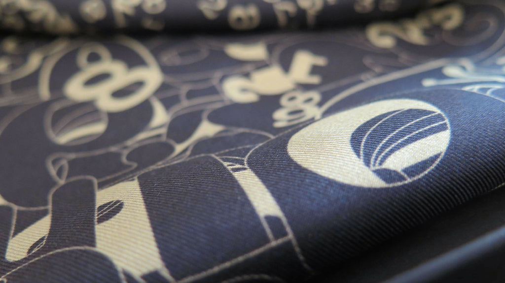 The Gold Code 2 | Aquarius Collection. Hand Rolled Silk Square