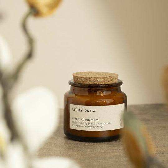 Amber & Cardamom Natural Wax Candle - Small