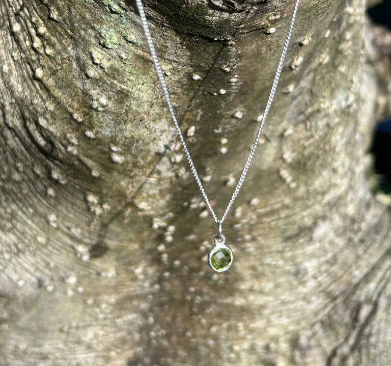 Peridot silver necklace