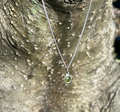 Peridot silver necklace