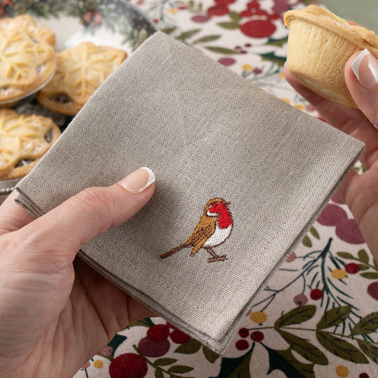 Embroidered Woodland Cocktail Napkins