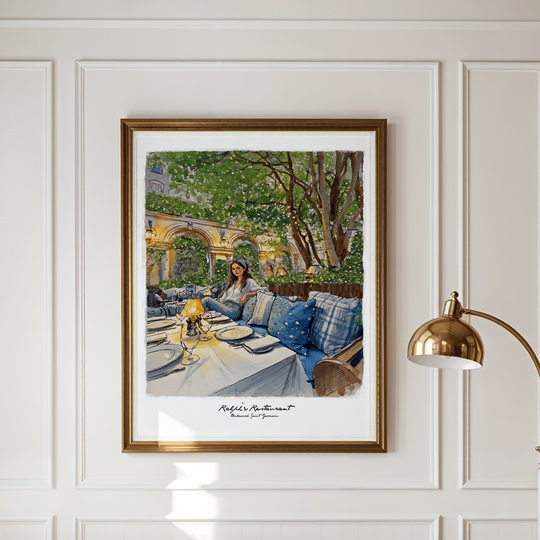 Paris Ralph Lauren Wall Art Print Ralph's Restaurant Saint Germain Illustration Lights Haussmann Architecture