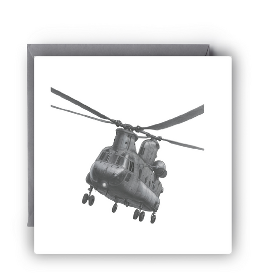 Chinook CH-47 helicopter illustration greeting card for aviation fans