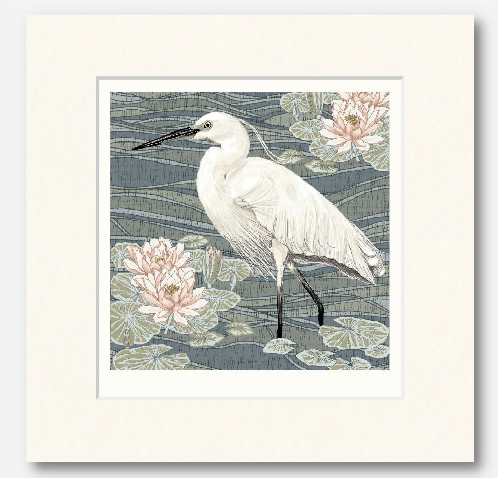 Little Egret - Signed and Mounted Giclée Art Print