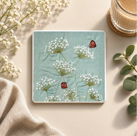 Cow Parsley Sandstone Coaster
