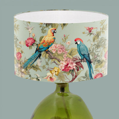 parrots toile pattern lampshade vintage floral parrot lightshade