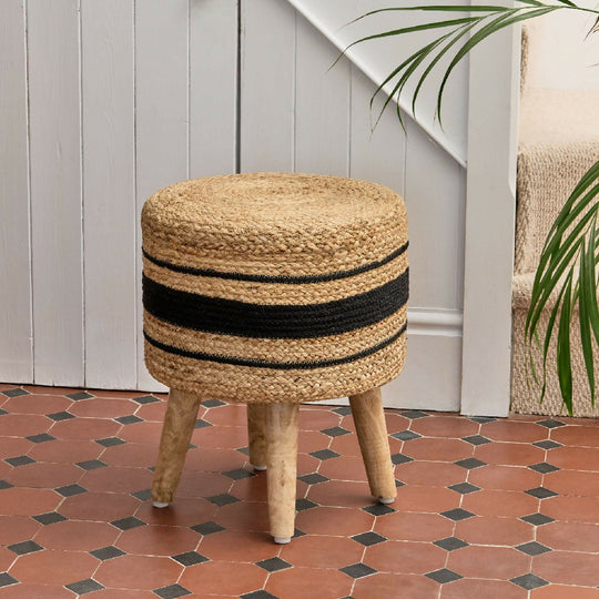 EcoBlend Jute Footstool Striped