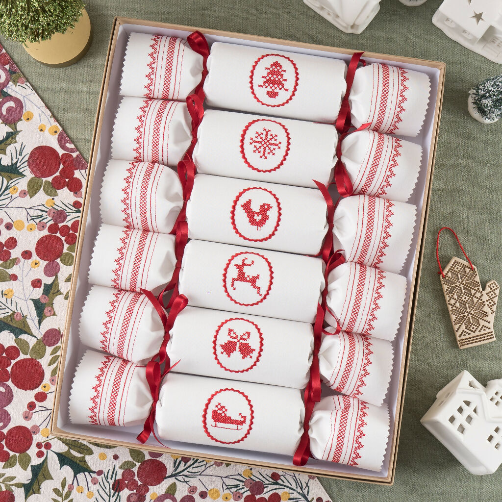 KSD Scandi Reusable Christmas Crackers - Set of 6 Cotton (2)