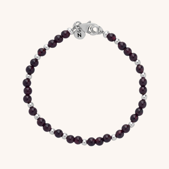 Garnet Jewel Bead Birthstone Bracelet - January