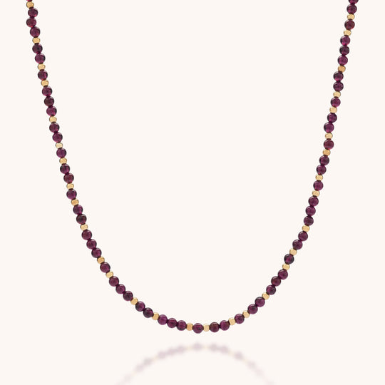 Jewel Bead Birthstone Necklace - January