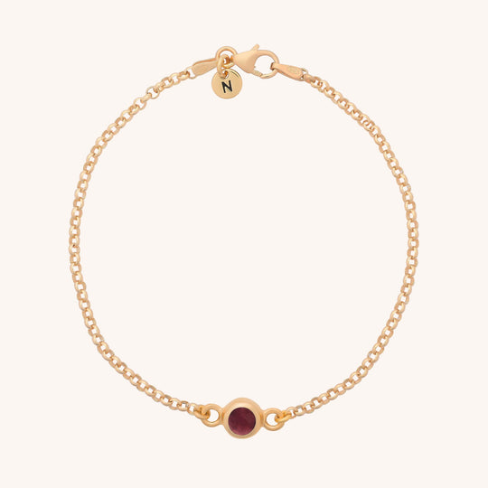 Garnet Birthstone Gem Dot Bracelet - January