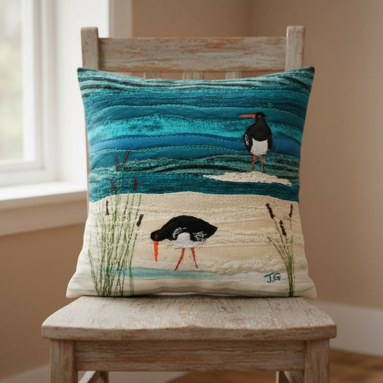 Oyster Catchers Luxury Cushion