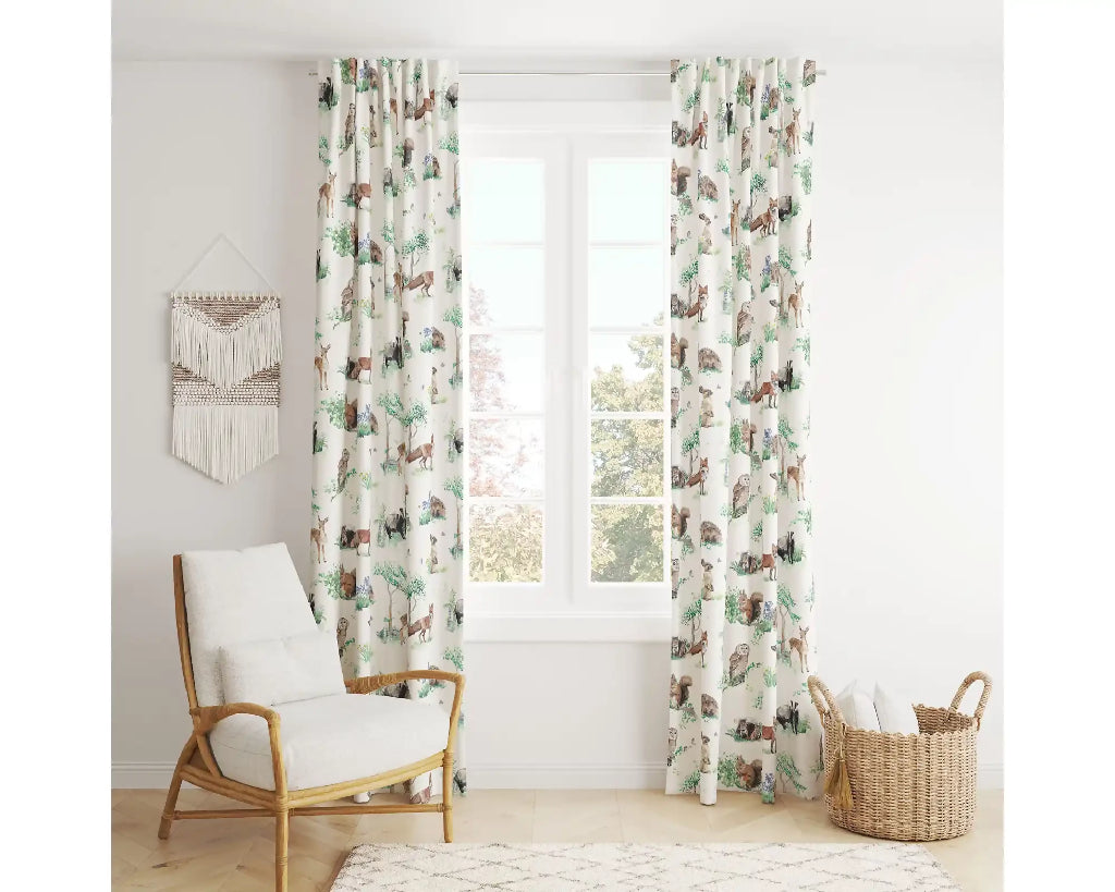 Woodland Animals Curtain Fabric