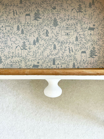 Cottages in the woods Wallpaper Drawer Lining