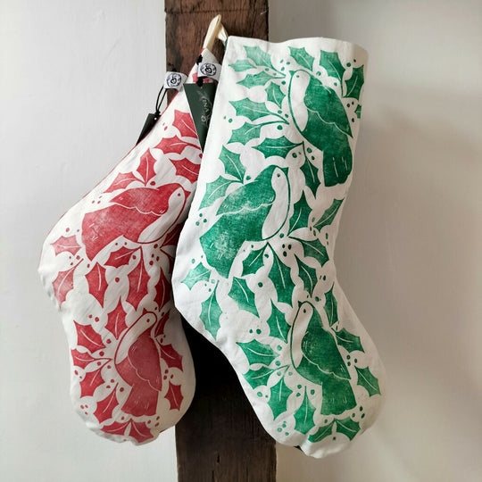 Handprinted Stocking - Green