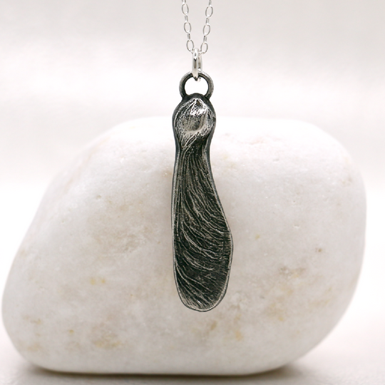 Silver Sycamore Seed Necklace