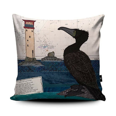 Cormorant cushion Hannah Wisdom Textiles