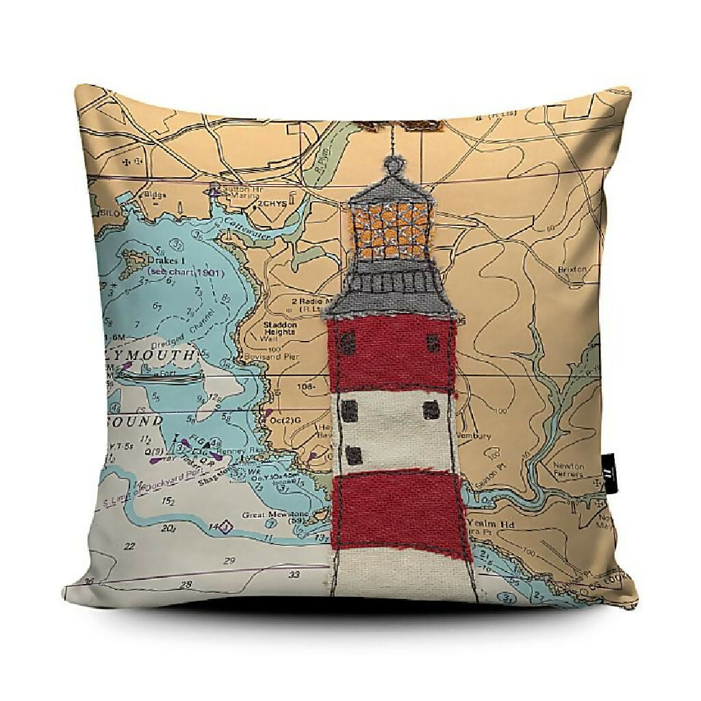 Smeatons Tower cushion Hannah Wisdom Textiles