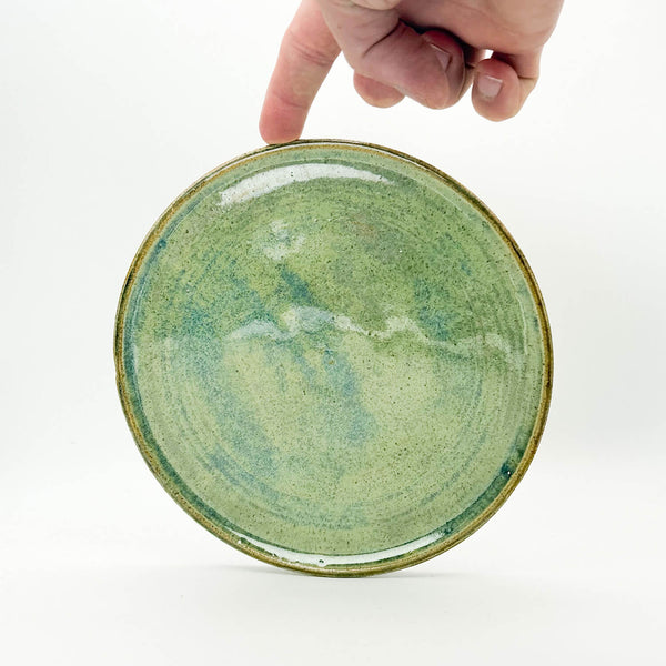 Green lustre side plate front
