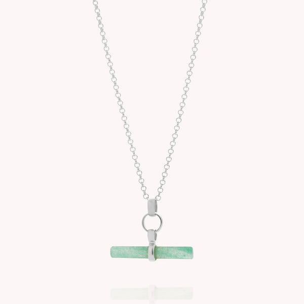 Green Aventurine T-Bar Necklace