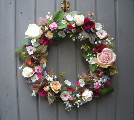 Spring Summer Rosy Posy Wreath