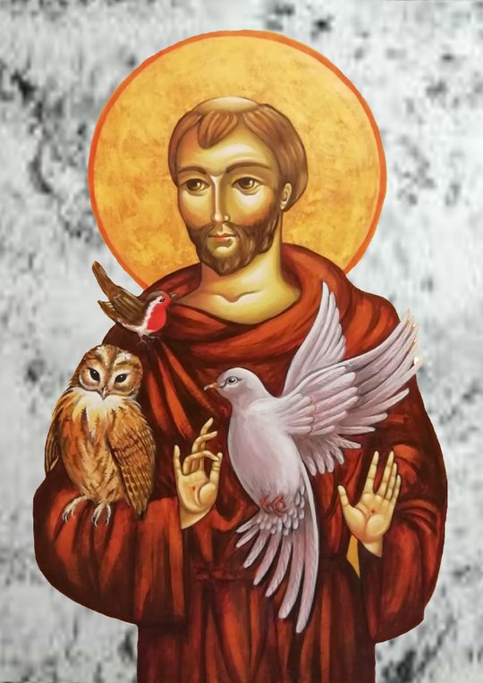 Saint Francis Of Assisi - Stained Glass Effect Panel