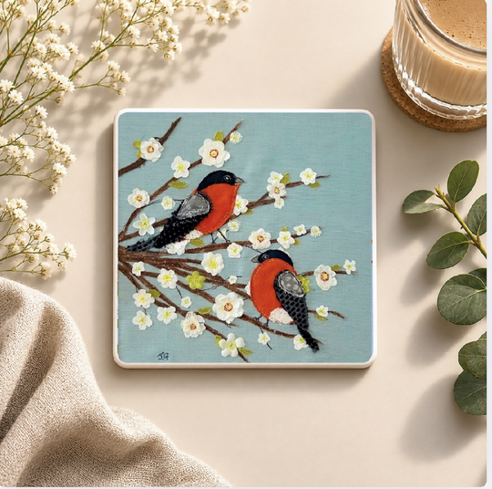Bullfinches Sandstone Coaster