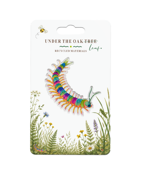 Badge - Centipede Badge Wildlife Nature, Insect Gift Brooch