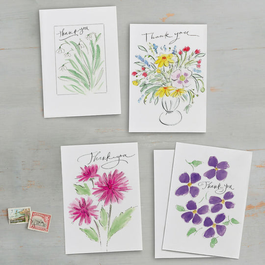 'Saying Thanks' Floral Postcard Set