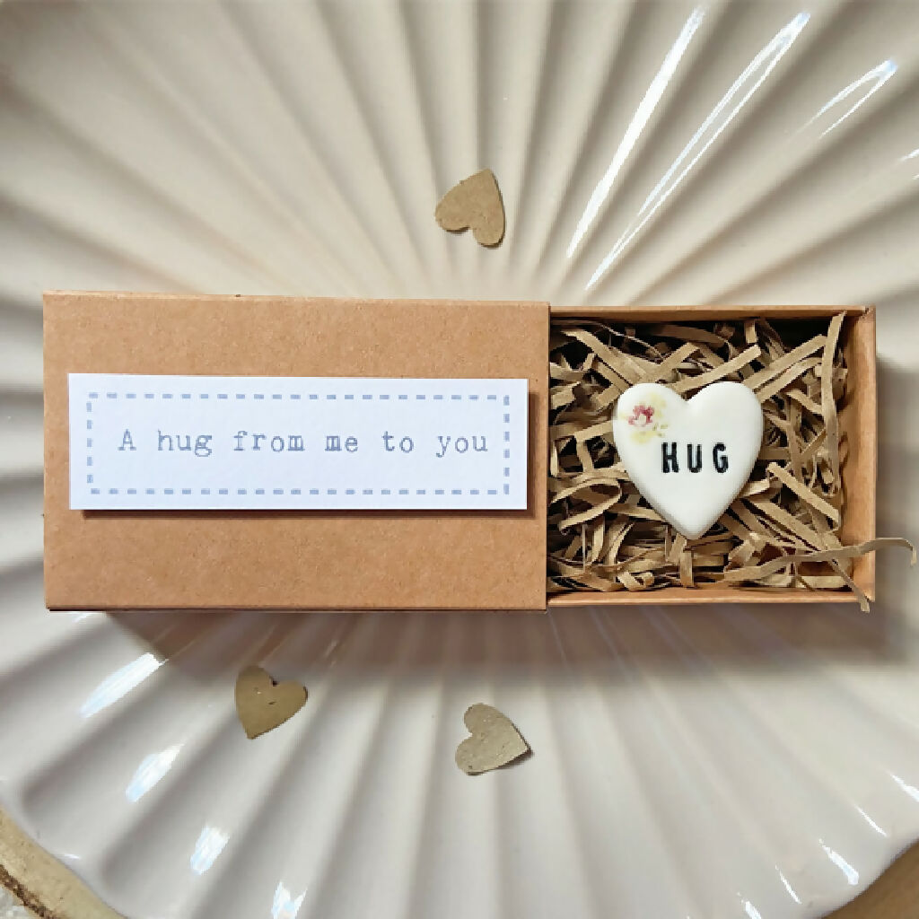 Porcelain Matchbox Token A Hug From Me To You