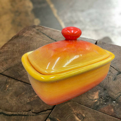 Butter Dish with Sunrise Glaze