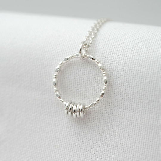 Sterling Silver 5 Ring Necklace