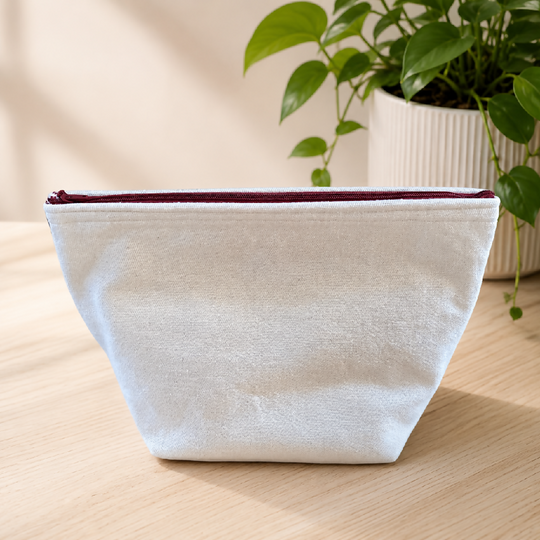 Natural organic Embroidered Handmade Fabric washbag