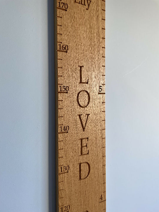 Personalised Height Chart Ruler in Solid Oak